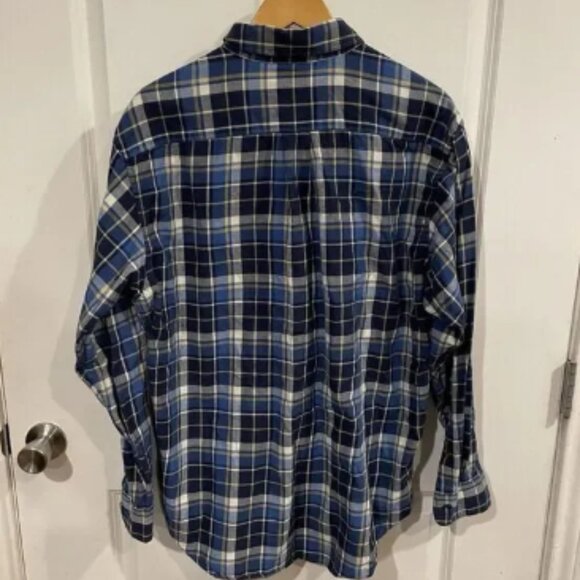 Brooks Brothers Shirt Mens Large Blue Plaid Flannel Tartan Outdoor Camp - Picture 2 of 7